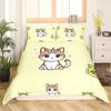 Cartoon Cat Duvet Cover Set Pet Cat Comforter Cover Cute Kitten Neon Light Cat Bedding Set 3D Cat Lover's Bedspread Cover 2/3pcs