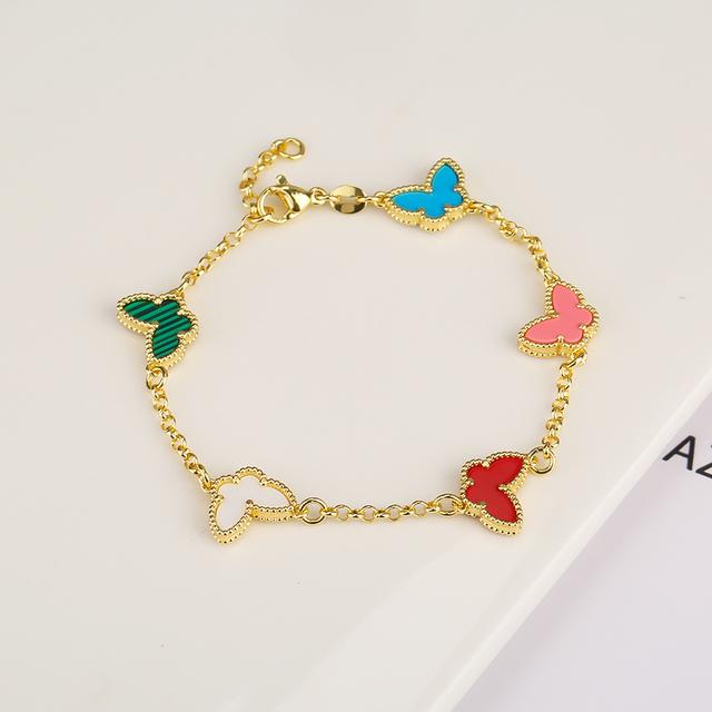 INS Hot Selling New Insect Butterfly Bracelet Personalized Natural Stone Adjustable Bracelet For Woman Girl Zircon Daily Wear