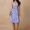 Women's Spaghetti Strap Backless Bow Loose Casual Beach Holiday Dress Sundress