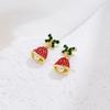 European & American Christmas Bell Santa Claus Stud Earrings for Women