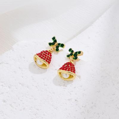 European & American Christmas Bell Santa Claus Stud Earrings for Women