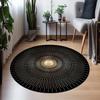 Tappeto Rotondo Geometrico Cerchio di Colore Astratto Vivace Boho Retro Antiscivolo Morbido Tappeto Soggiorno Camera da Letto Studenti Decorazione Interna di Tendenza