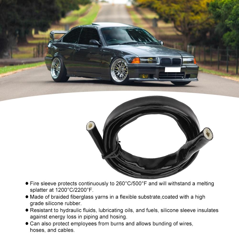 0.2in 3.3 stopy Dlouhý Ohnivzdorný Rukáv Opletený Plamenový Štít Ochranný Kryt Vhodný pro E36 Černý
