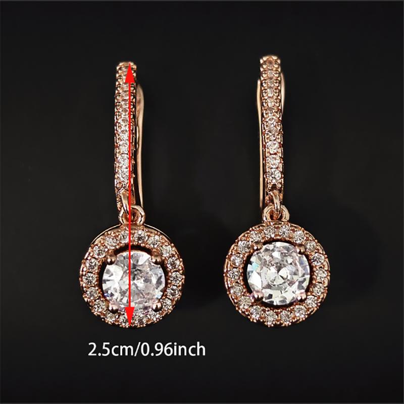2026 New Arrival Trendy Halo Rose Gold Silver Color Korean Earrings Fashion Jewelry for Women Free Items Gift E5608