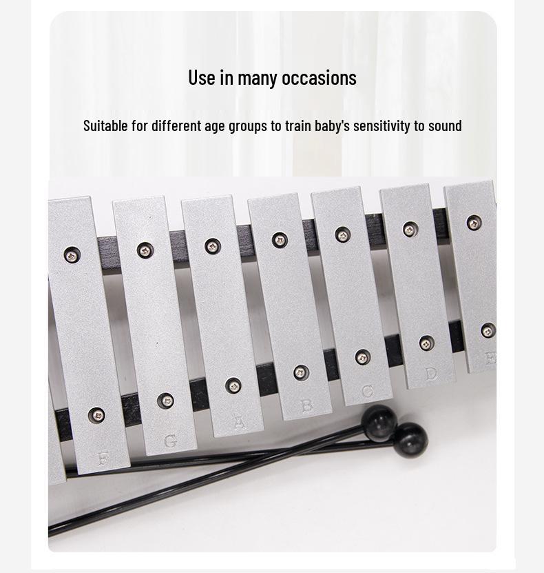 15-Tone Orff Aluminum Xylophone - Hand-Knocked Percussion Instrument for Kindergarten Performances