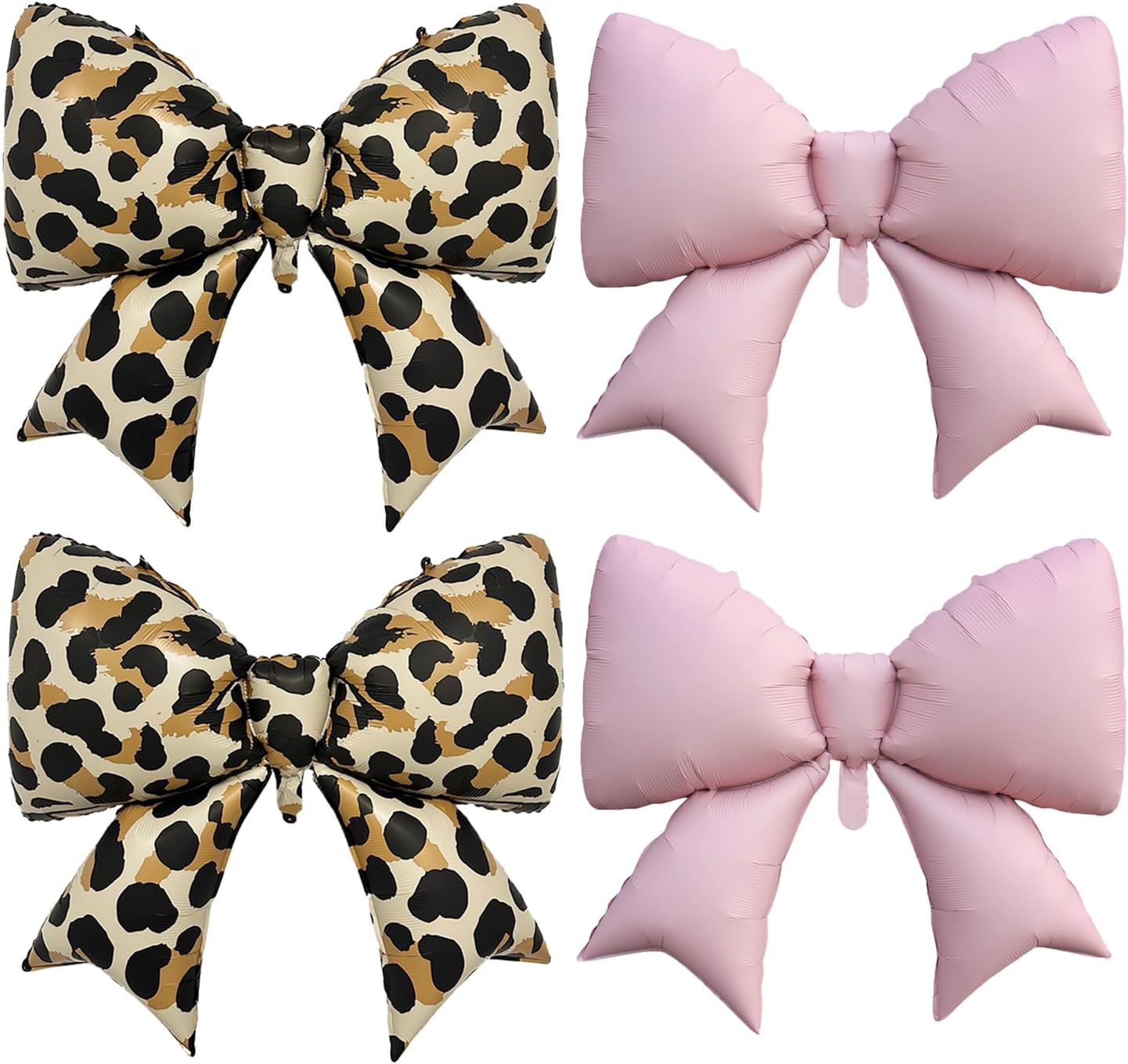 

4pcs 38 inch Love Leopard Printed Bow Aluminum Film Balloon Pink Red Bow Birthday Wedding Mother s Day Shower Gils Photo Props BOW&38INCH