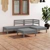 Vidaxl 5-Cz. Garden Lounge Furniture Set, Grey, Pine