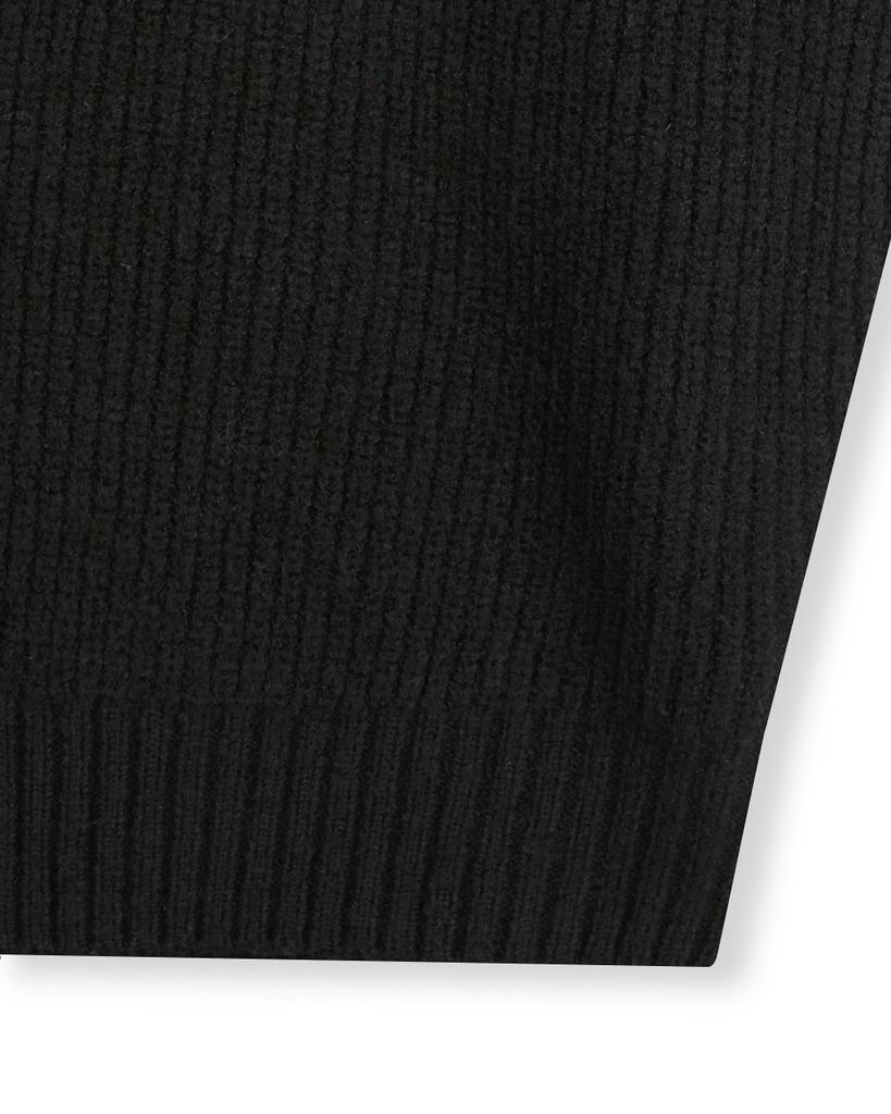 BESLOW [Be Slow X Fashion Tube Sock] Mock Neck Short Sweater Black