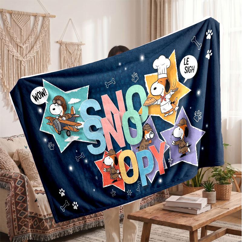 Warm Flannel BlanketSnoopy Peanuts Soft Cozy Throw Blanket for Bedroom Couch
