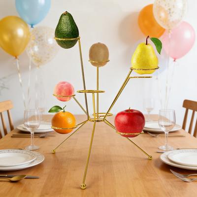 Exploded Fruit Bowl Stand Metal Sculptural Centerpiece for Kitchen Table Radial Design Creative Display Rack for Freshness Holds Fruits Cakes Decor