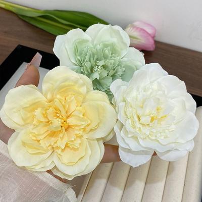 Koreańskie główki kwiatowe piwonii 9 cm Sztuczne kwiaty DIY Spinki do włosów Kwiaty Jedwabne akcesoria do włosów Dekoracja domu