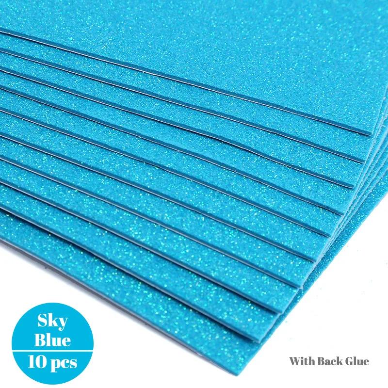 10pcs A4 Glitter Foam Paper Sheets Sparkling EVA Sponge Paper Multicolor for Handmade DIY Card Crafts School Project Decorative