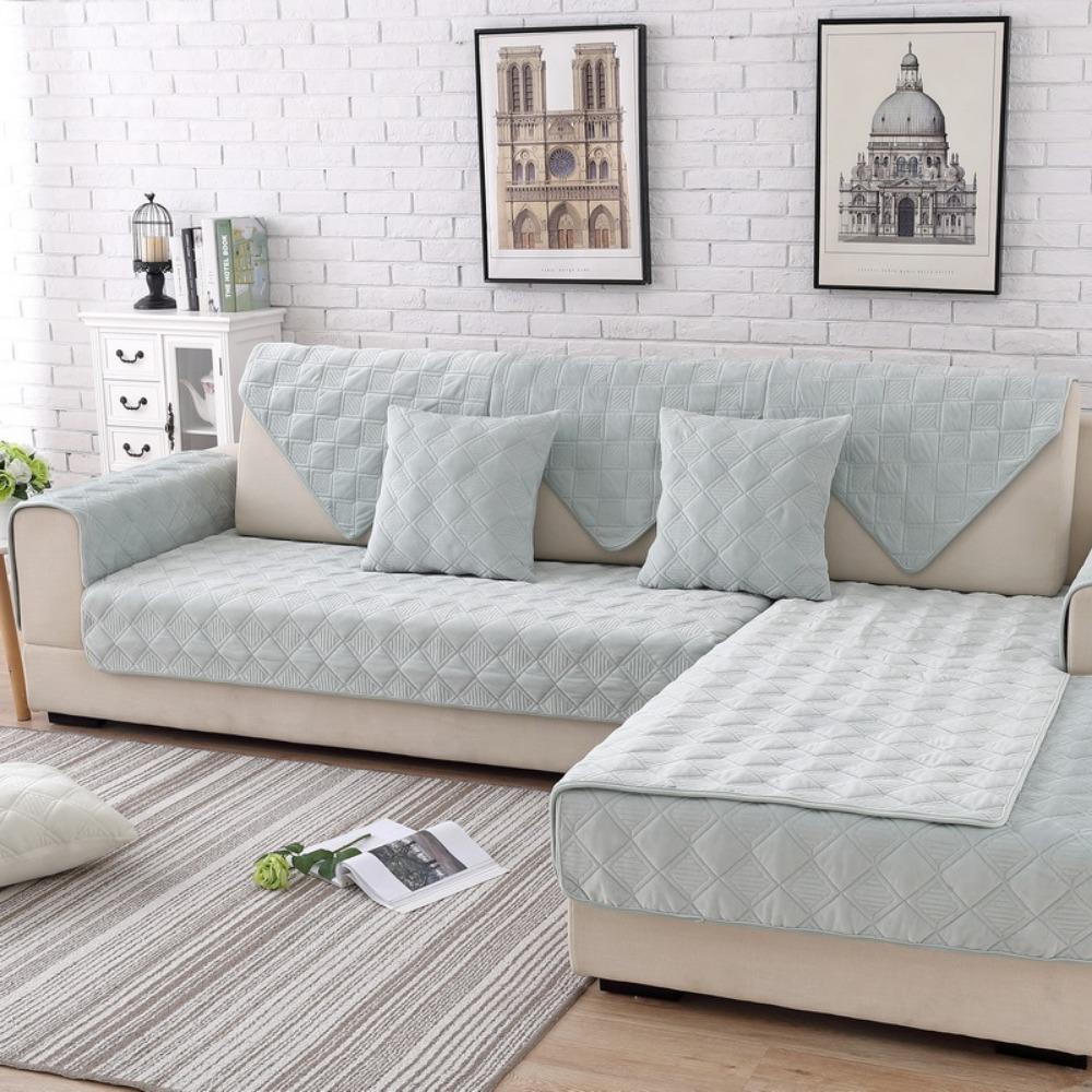 

Winter Fluffy Thick Sofa Cushion Non Slip Modern Minimalist Solid Wood Seat Pad Universal Full Cover Sofa Set 70*90