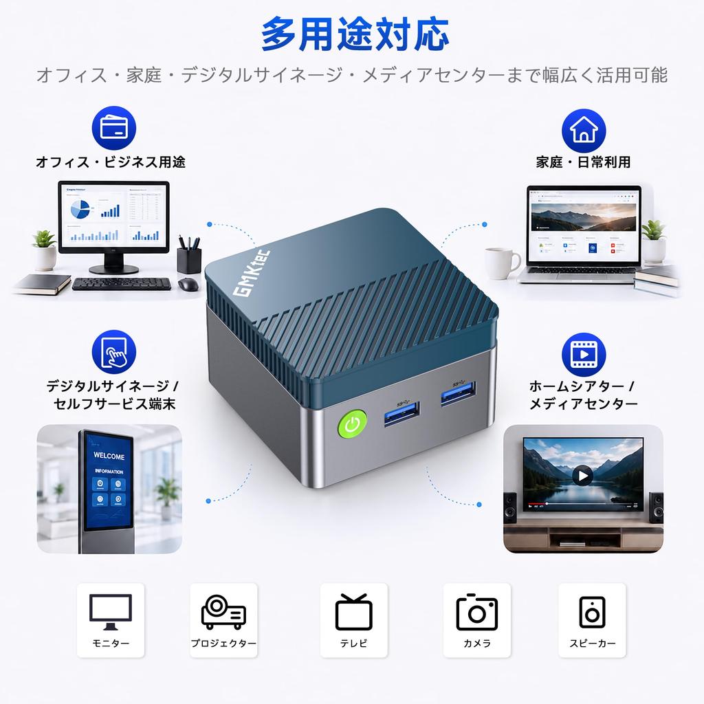 GMKtec NucBox G5S Mini PC 8GB LPDDR4 128GB Windows 11 4K Dual Display WiFi Bluetooth Up to 8TB Small Desktop PC for Home and Home Use [Intel N5095, +