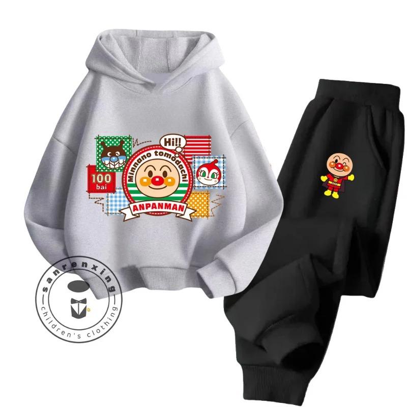 

Уютная зимняя одежда Anpanman Cartoon, теплые толстовки и спортивные костюмы, подходящие для холодного времени года, высококачественный детский комплект с капюшоном 110