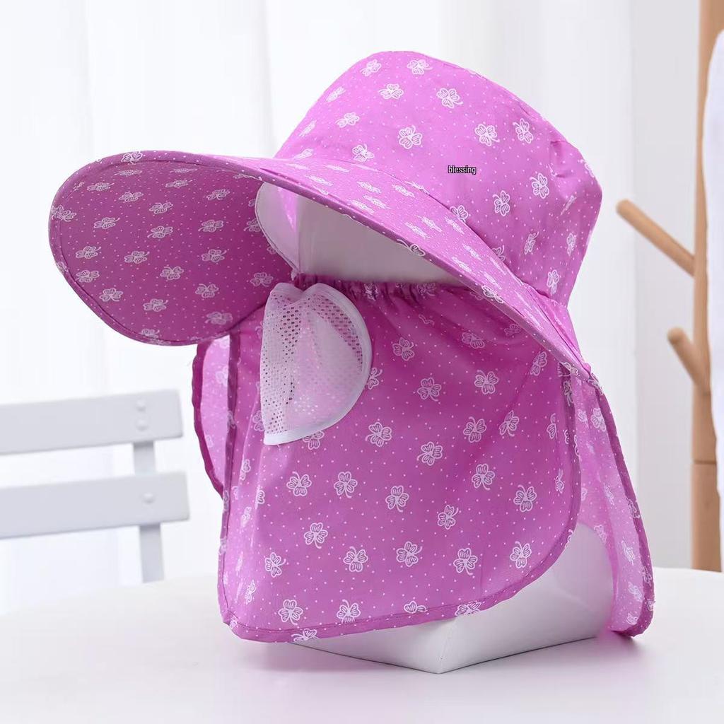 Women's Sun Protection Wide Brim Hat with Face Mask - UV Protection for Summer Activities