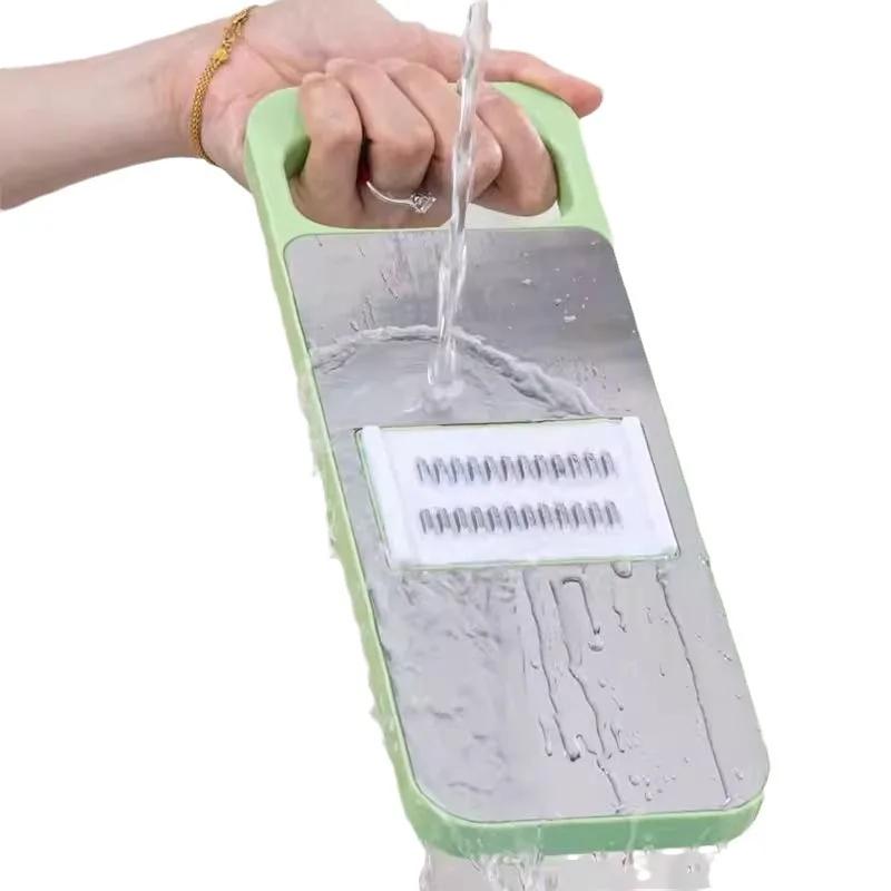 2025 NEU Multifunktionaler Küchengemüseschneider Haushalt Hand Schutz Reibe Edelstahl Reibe Kartoffel Rettich Reibwerkzeug