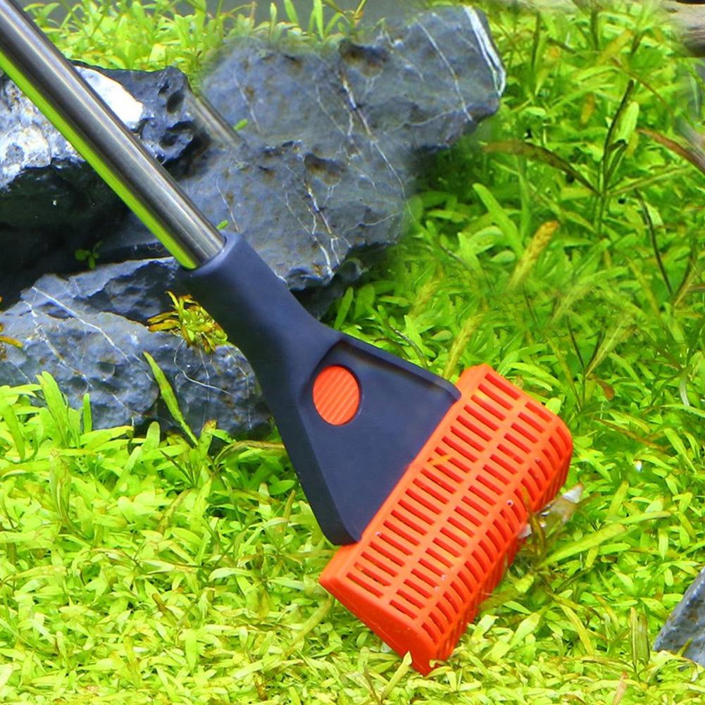 SX 12 3 In 1 Multi Function Fish Tank Cleaning Tool Telescopic Brush Algae Scraper Water Plants Rake Aquarium Cleaner