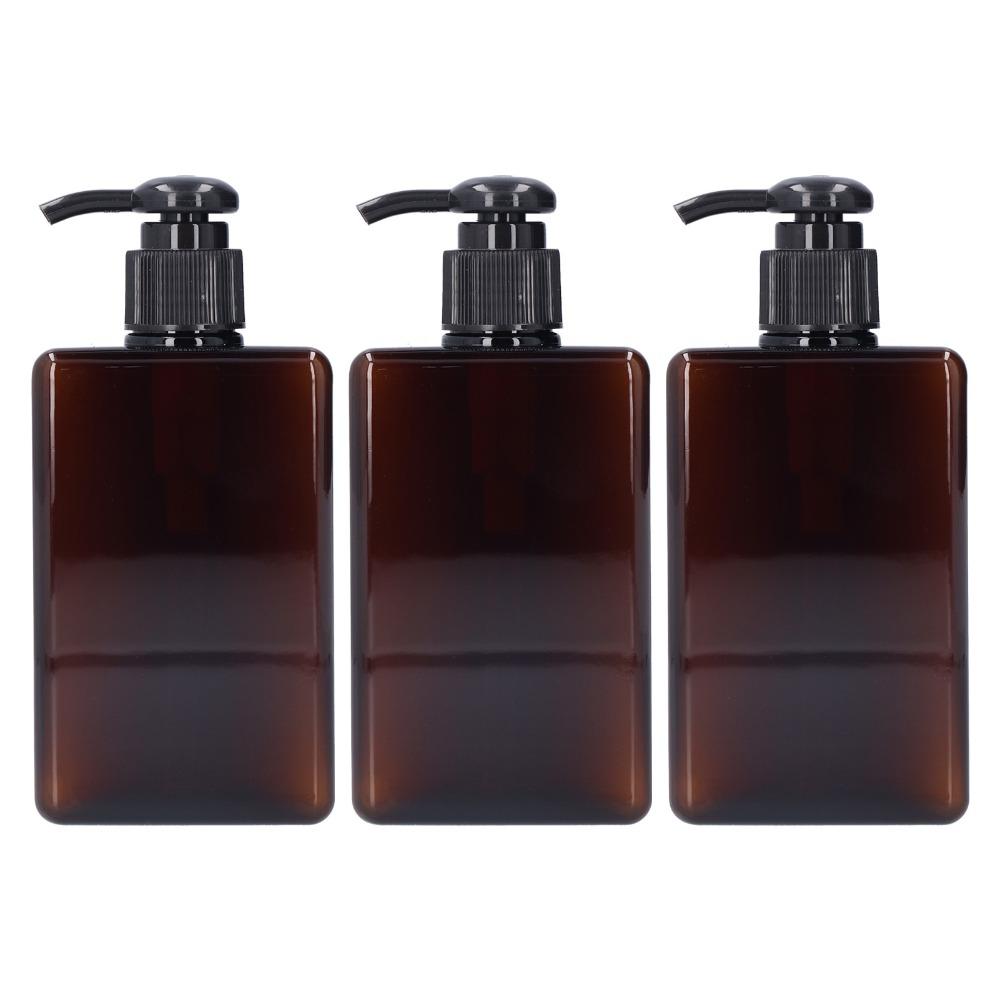 3Pcs Amber Brown Pump Bottle Leakproof Pump Head Travel Bottle Portable Lotion Container Face Wash