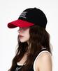 ULUK Xyz Embroidered Cotton Color Block Ball Cap_Black