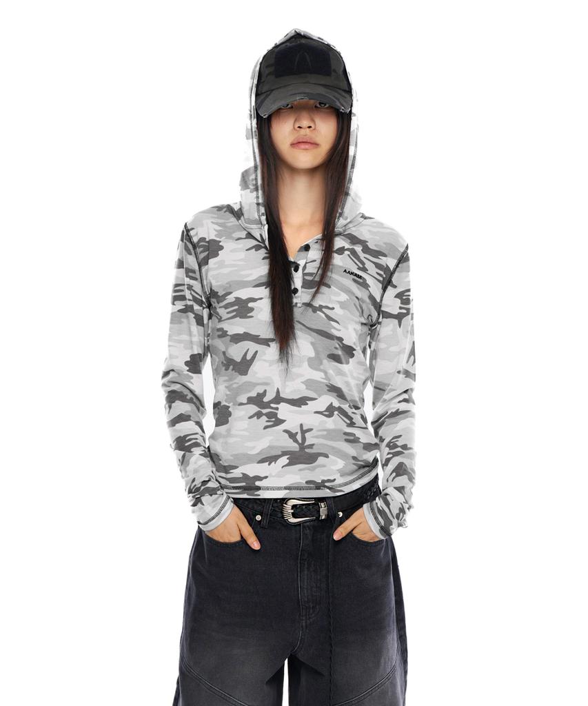 Military Button Hoodie (Gray)