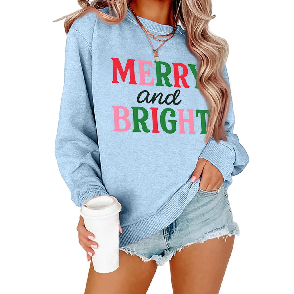 Damen Locker Bequem Lässig Modisch Charakterdruck Rundhals Langarm Sweatshirt