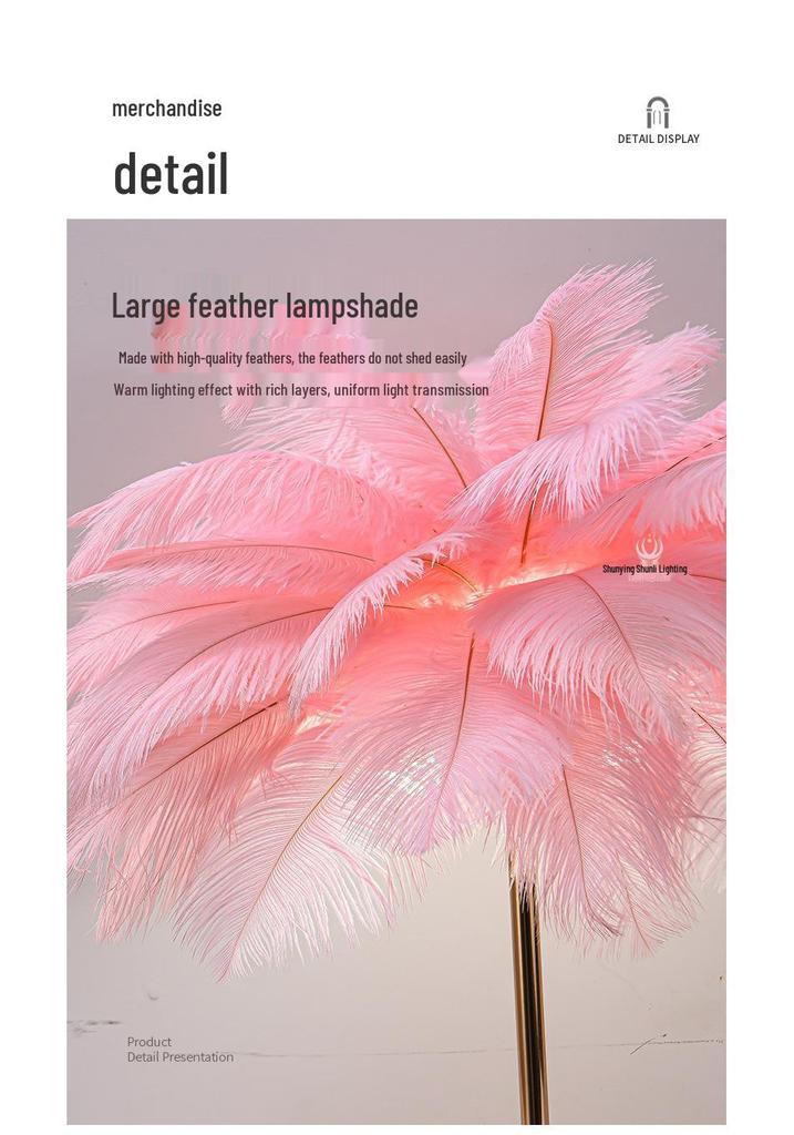 Nordic White Feather LED Desk Lamp - Natural Style for Bedroom, Restaurant, or Bookstore Decor