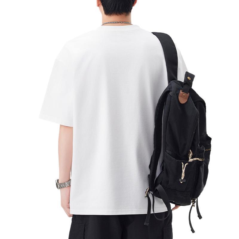 New Summer Short-sleeved T-shirt for Men Round Neck Five-point Sleeve T-shirt Versatile Casual Japanese Retro