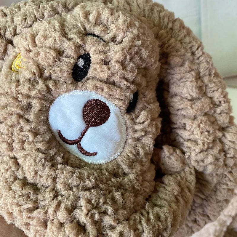 Niedliche Teddybär Plüschmaske, Mütze, Schal, Einteiler, Winter Damen Radfahren, Kälteschutz, Wärme, Herbst und Winter Pullover h