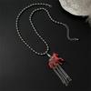 Stylish Tassels Necklace Featuring Adorable Horse Charm Adjustable Chain Length 61+7cm Neckchain Jewelry