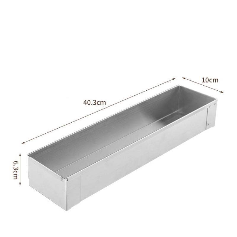 Non-Slip Stainless Steel Long Cake Mold Bakingtray Anti-Scratch Rectangular Tiramisu Cake Base Dly Kitchen Cooking Tool