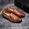 High-end gentleman loafers leather shoes men's wedding dinner dress shoes business men's shoes handmade