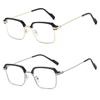 Blue Ray Blocking Anti-Blue Light Reading Glasses Ultralight Eye Protection Square Eyeglasses Metal Hyperopia Glasses Office