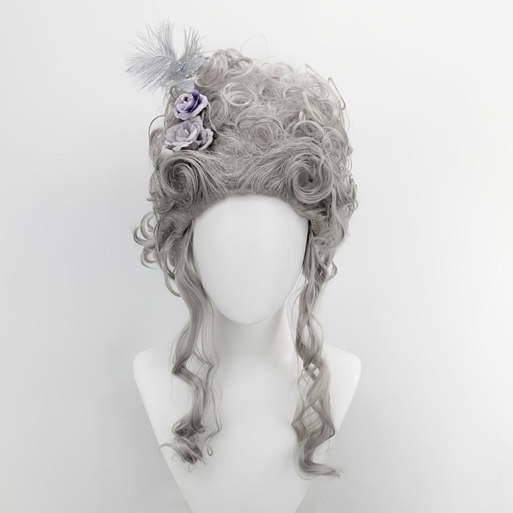 Queen Style Pink Grand Curly Cosplay Wig 18th Century Colonial Lady Wig  for Easy Styling