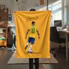 1PC Neymar Jr Patterned Flannel Blanket Suitable For All Seasons for Home Decor Warmth and Comfort Gifts Holiday Present