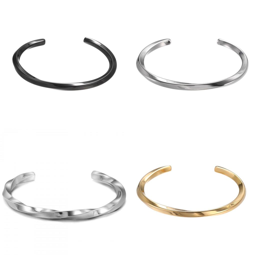 Modern Titanium Steel Cshaped Open Bracelet For Couples And Men Women