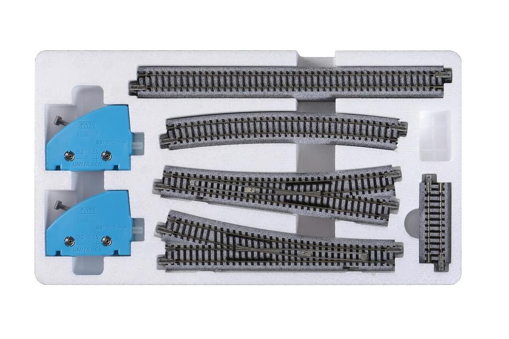 KATO Spur N Abstellgleis elektrische Weiche für Inselbahnsteig V1 Eisenbahnmodellbedarf 20-860