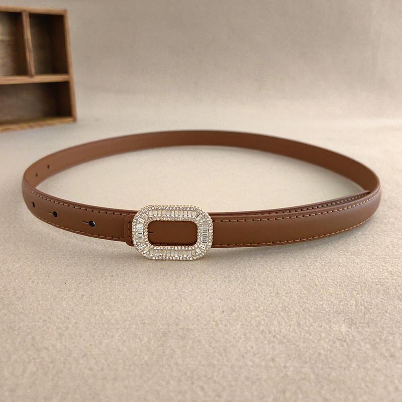 Womens Style Minimalist Derma Waist Belt Metal Buckle Dress Suit Belt Shapewear