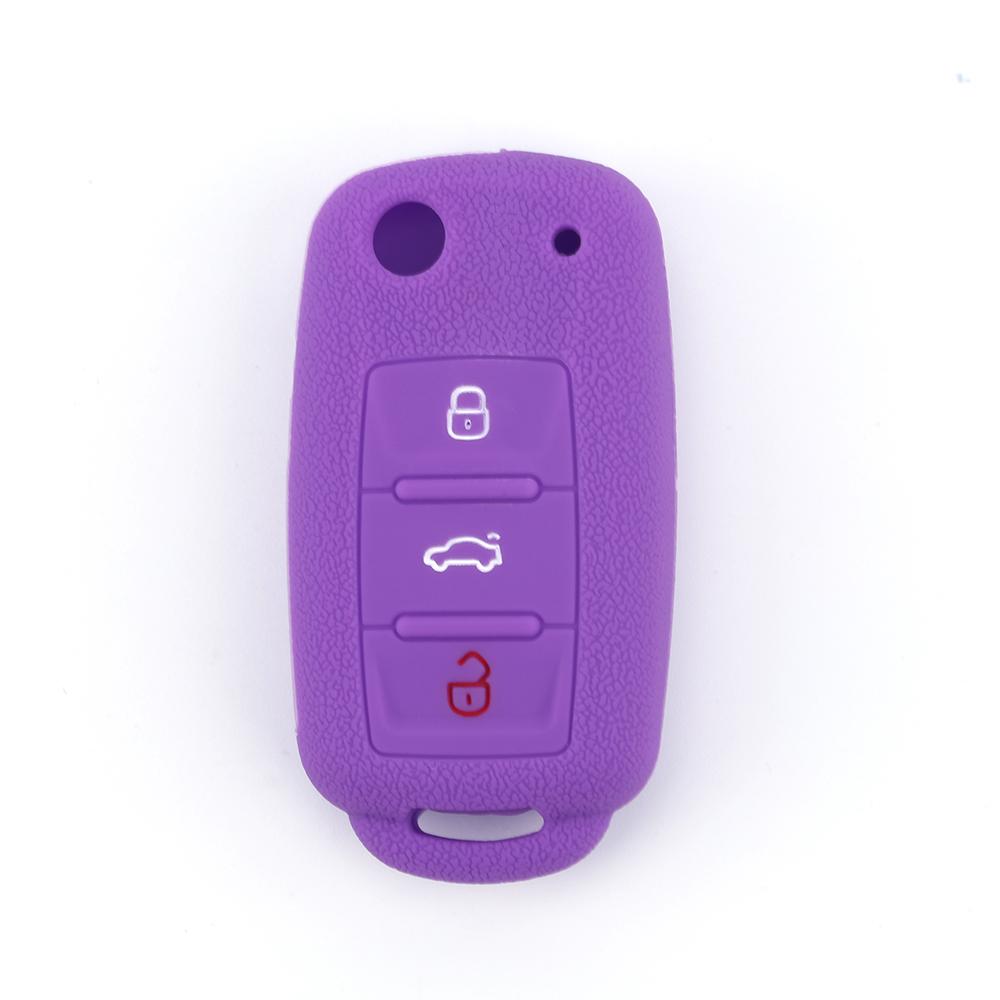Silicone Rubber key fob skin cover case for VW POLO Golf 4 MK5 6 Jetta Bora Beetle Tiguan Passat B5 B6 3 button Remote key