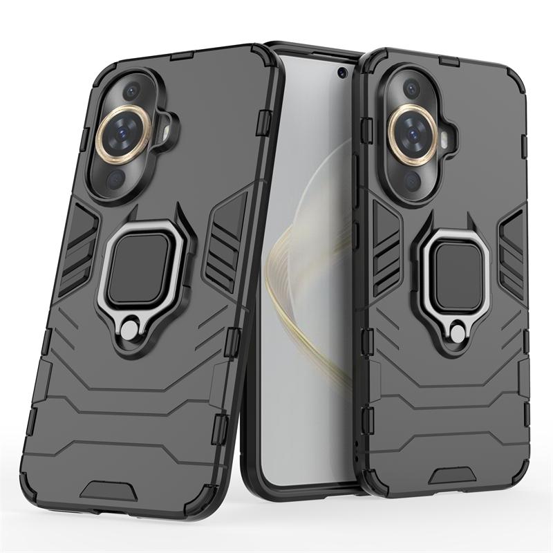 For Huawei Nova 12S Case Cover Huawei Nova 12S Capas New Bumper Armor PC Ring Magnetic Metal Holder Cover Huawei Nova 12S Fundas