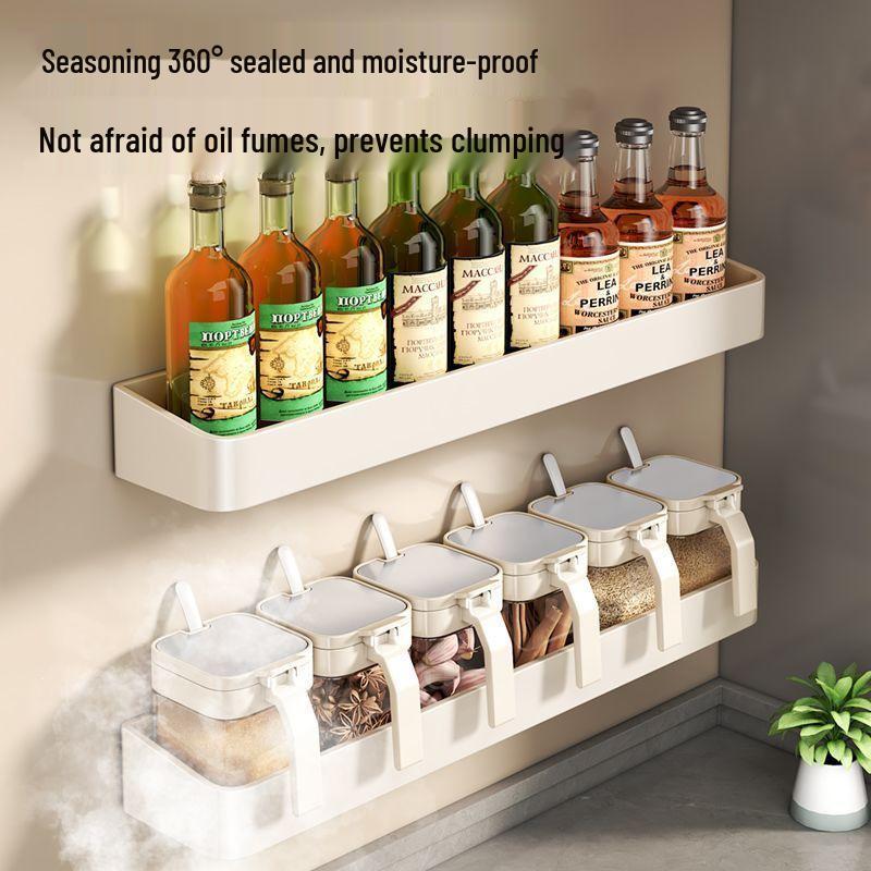 No-Drill Wall-Mounted Spice Rack & Seasoning Organizer
