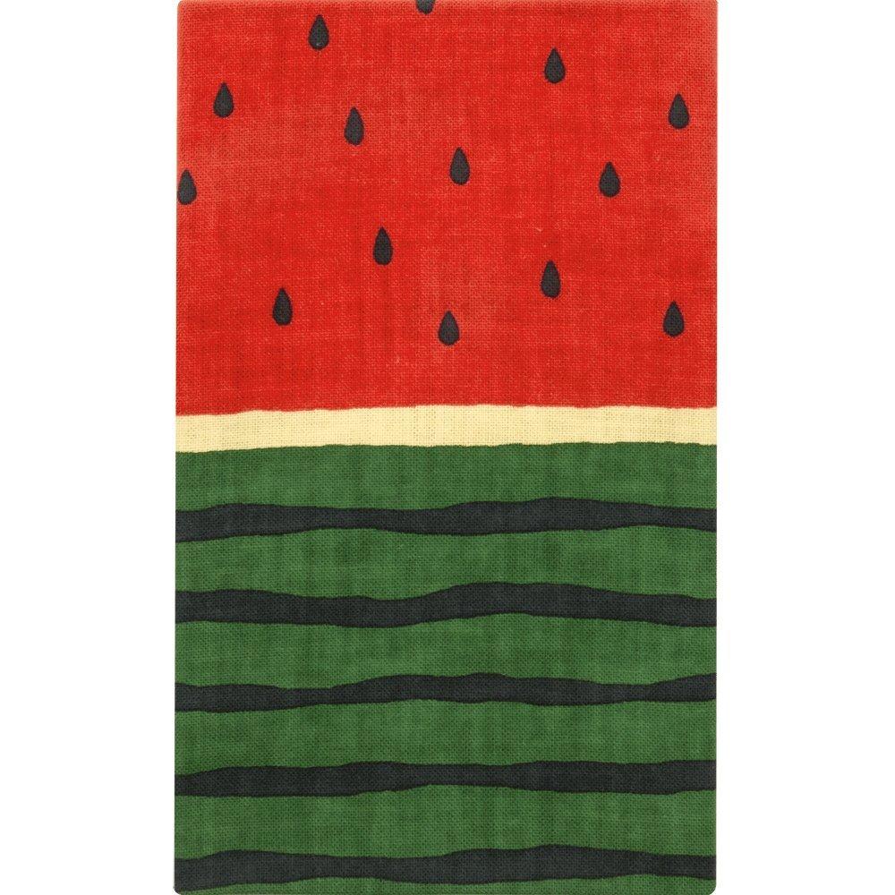Hamamonyo Tenugui hand Dyed Watermelon Red and Green (Japanese towel) - - зелёный