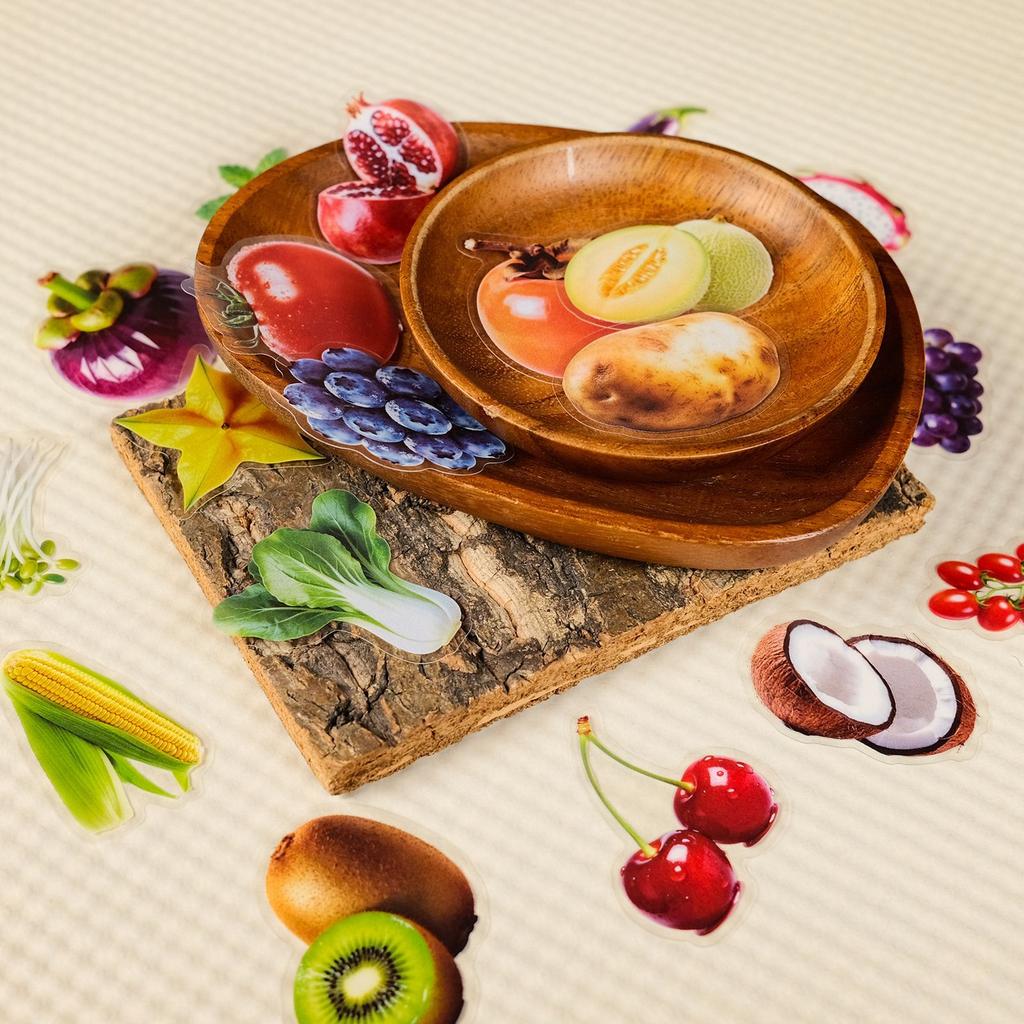 56 Real Fruits And Vegetables Transparent Pet Stickers Realistic Style Food Decorative Luggage Desktop Stickers
