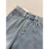 Ladies' Light Blue High Waist Plus Velvet Jeans - Warm, Straight Leg, Loose, Slimming, Versatile, Narrow to Wide Fit