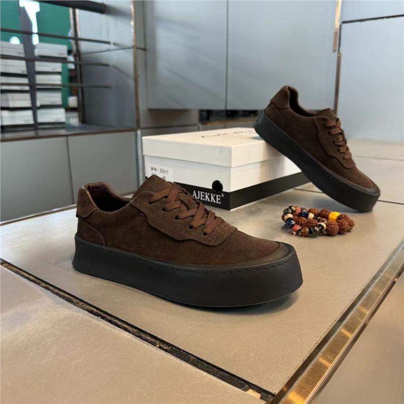 Comfortable thick-soled flat-soled leather casual sports shoes daily low-top summer new xs