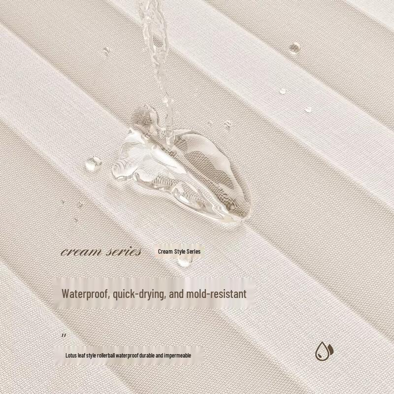 Handun Magnetic Folding Shower Curtain with Rod