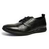 Bowei Men'S Leather Business Casual Leather Shoes Comfortable Round Head Lace-Up Shoes Fashionable Versatile Soft Sole Breathable Men'S Shoes