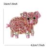 Fashion Rhinestone Animal Pink Pig Brooches Pin Women'S Coat Dress Jewelry Accessries Gifts