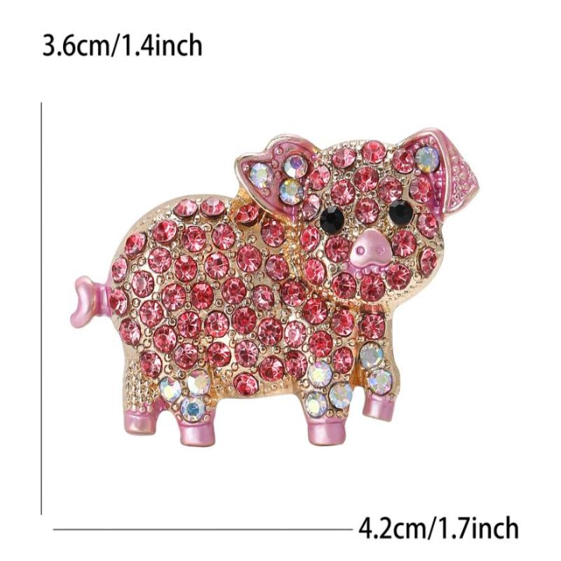 Fashion Rhinestone Animal Pink Pig Brooches Pin Women'S Coat Dress Jewelry Accessries Gifts