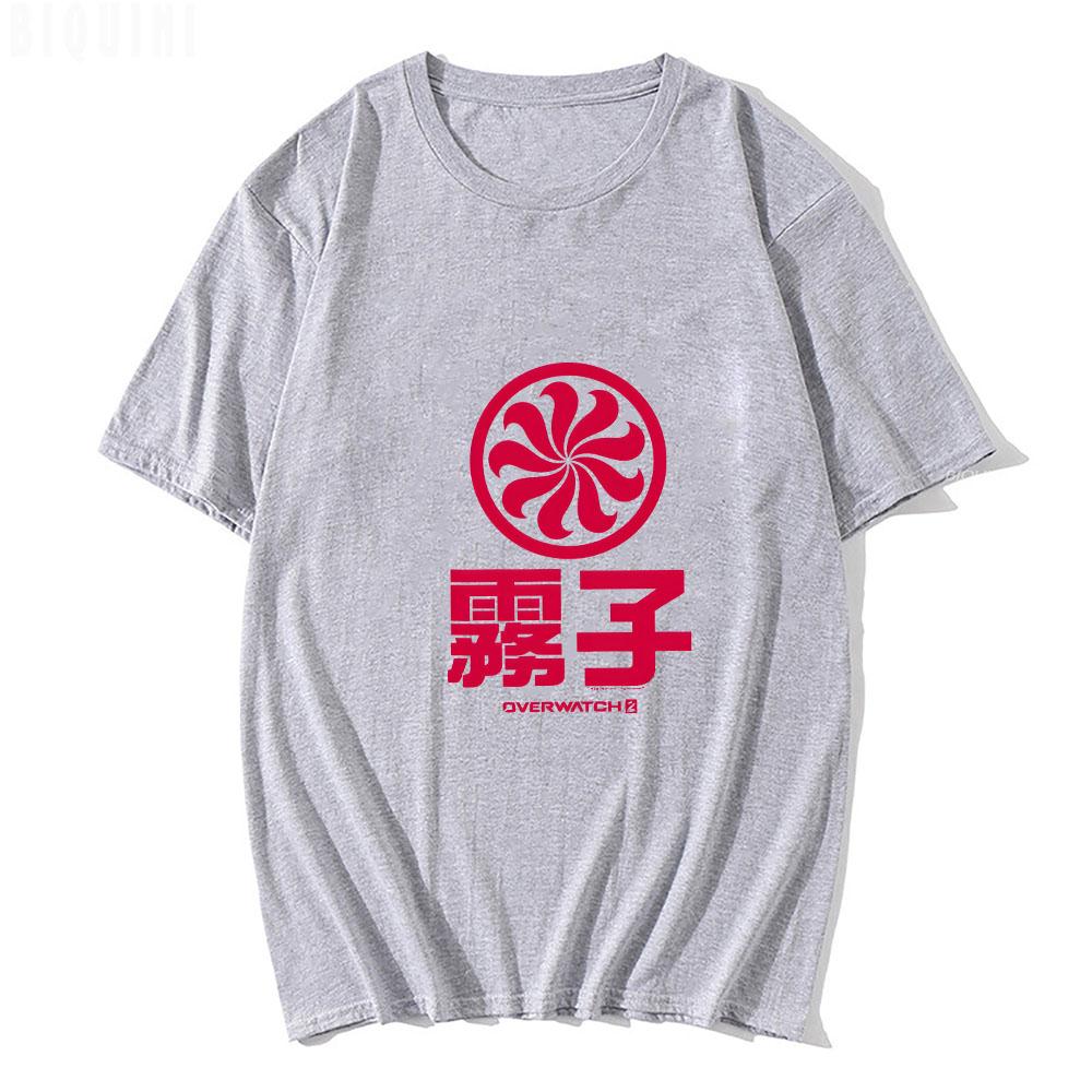 Overwatch 2 Kiriko Man woman T-Shirt Casual Short Sleeve Anime T Shirts 100% Cotton Graphic T Shirt Oversized 2023 Streetwear
